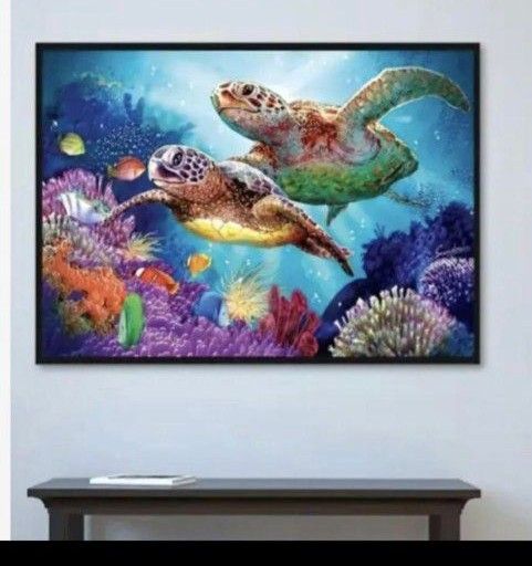 新品ダイヤモンドアート30×40 美しい海の世界　ウミガメ　サンゴ　海ガメ　ダイビング　作成キット