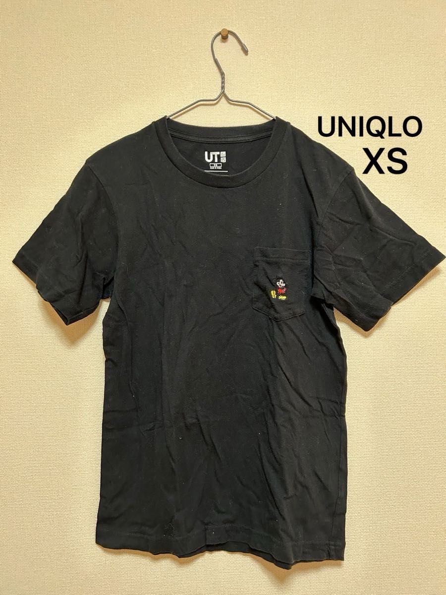 UNIQLO ミッキーマウス　ユニクロ　 半袖Tシャツ　XSサイズ 刺繍　ディズニーコラボ　レディースガールズボーイズ