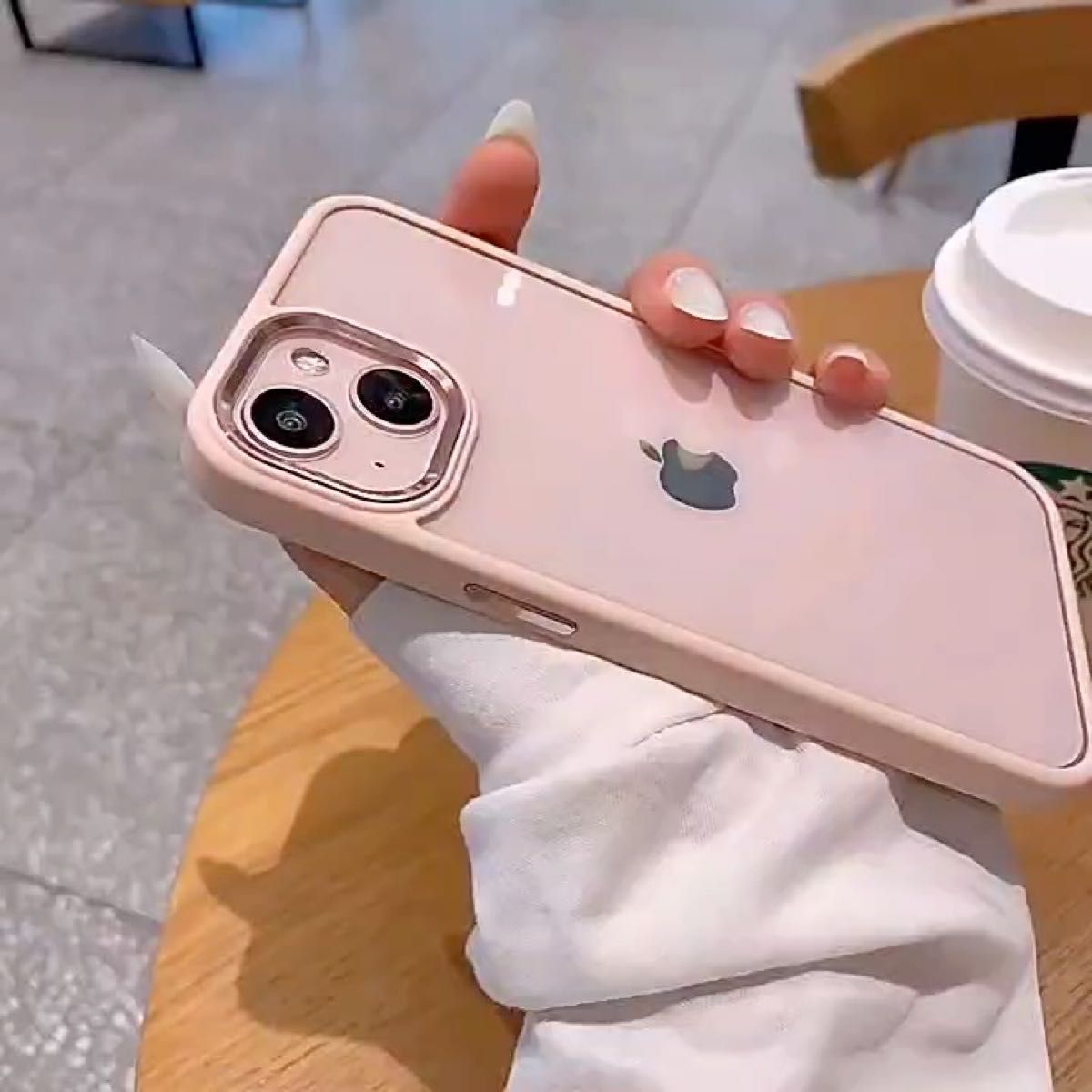 iPhone14 ブルー ケース パステルカラー メッキ カメラリング シリコン アクリル クリア パネル 人気 安い オシャレ