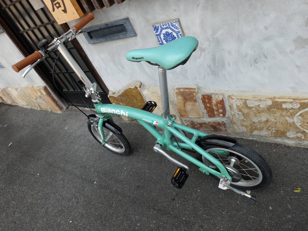 Bianchi Novita ビアンキ・ノビータ　のび太♪　14インチホイール　ミニベロ　チェレステカラー　使用感の薄い美車です。_画像6