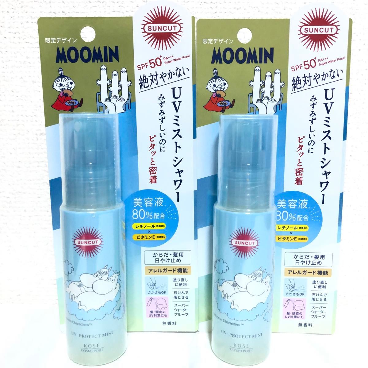 新品 限定ムーミンデザイン サンカット プロテクトUVミスト 日焼け止めミスト 60ml 2本