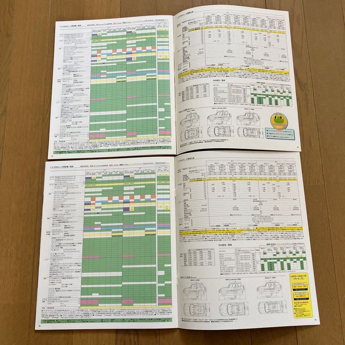 トヨタカローラ1998年RAV4Lカタログ　ネッツトヨタ1999年RAV4J カタログ　_画像9