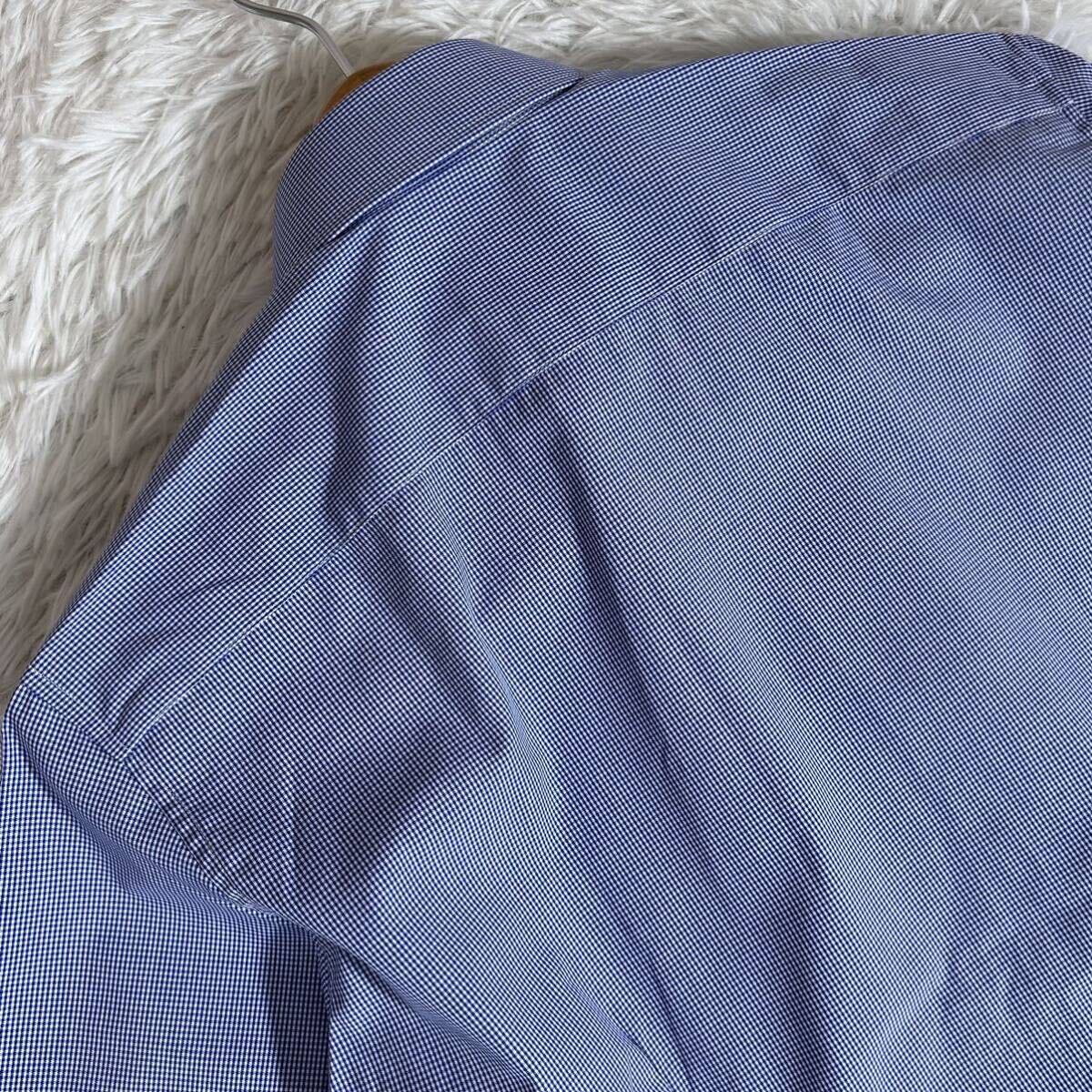 新品同様【未使用】DURBAN ダーバン 半袖 ビジネスシャツ ボタンダウン 37サイズ ブルー 日本製 メンズ 形態安定 夏 半袖シャツ ドレス_画像5