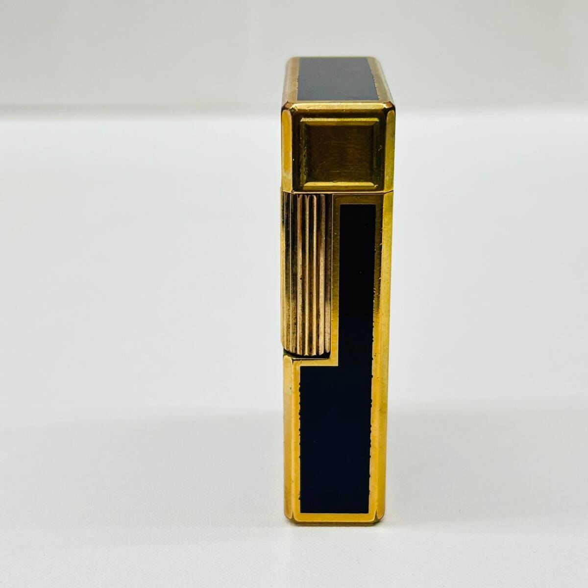 X560-O44-566* S.T.DuPont Dupont lighter black × Gold roller type roll type case attaching smoking . smoking goods 