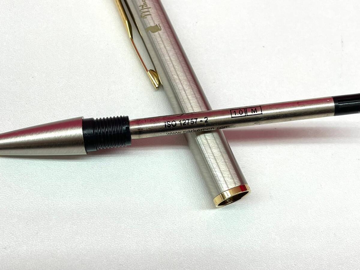 X304-K32-3759◎ PARKER パーカー ボールペン シルバーカラー×ゴールドカラー 文房具 筆記用具 箱付き_画像9