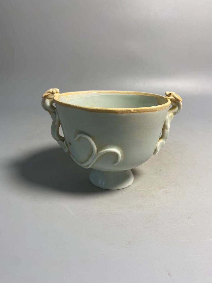 唐瓷 景徳鎮製 高足碗 陶磁器 古陶瓷 煎茶道具 中国古玩 中国美術 影青_画像3