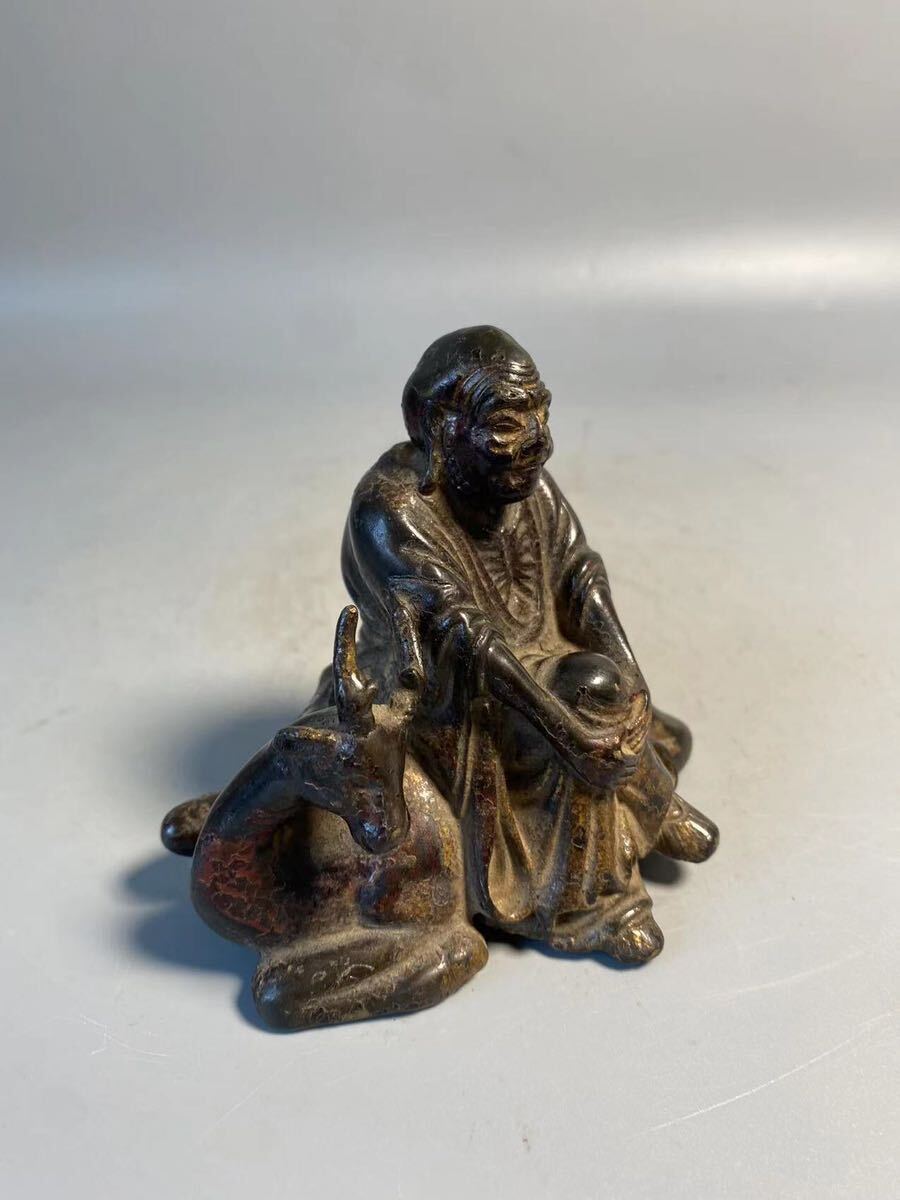 清朝期 仏教美術 仏像 古銅鍍金 置物 造像 古銅 中国古玩 唐物 中国美術 香道具_画像2