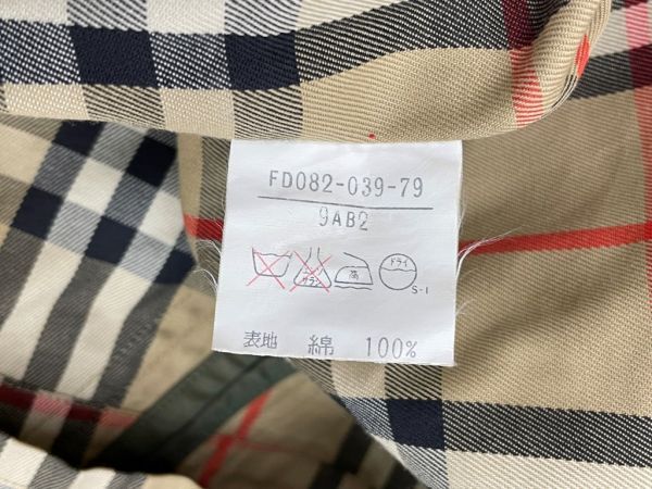 r2_3028ｗ 極美品 BURBERRY バーバリー レディース ロングトレンチコート 白タグ ノバチェック 綿100％ C-TK83 サイズ9AB2の画像5