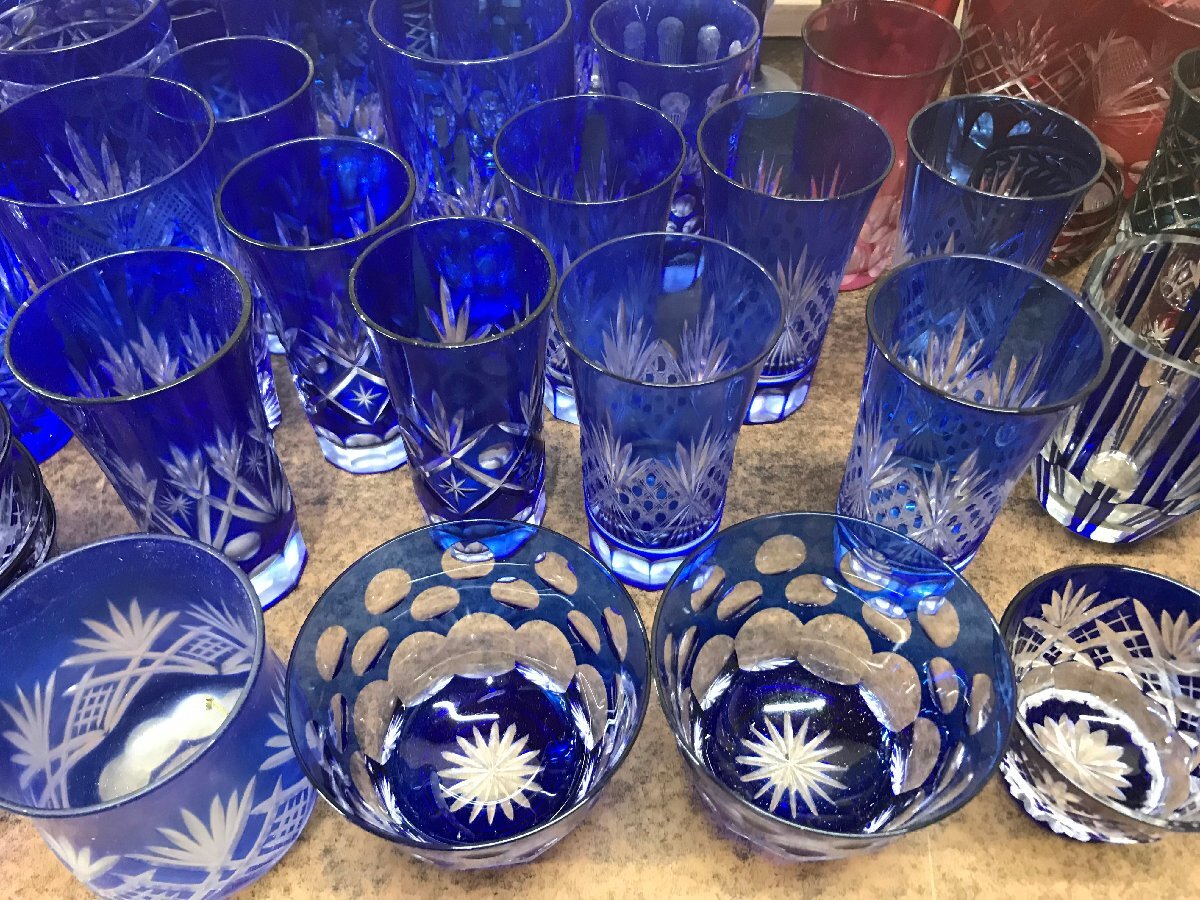 * secondhand goods * Edo cut . set sale pitcher wine glass rock glass one . glass .... sake cup other 