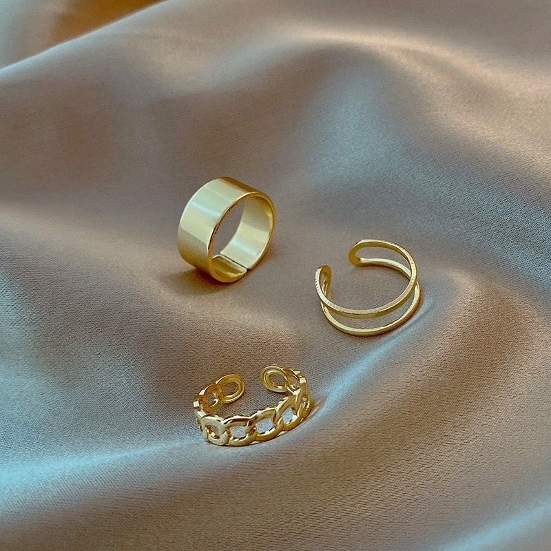 重ね付け　金　シンプル　ゴールド　アクセサリー　指輪　13号　結婚式　セット