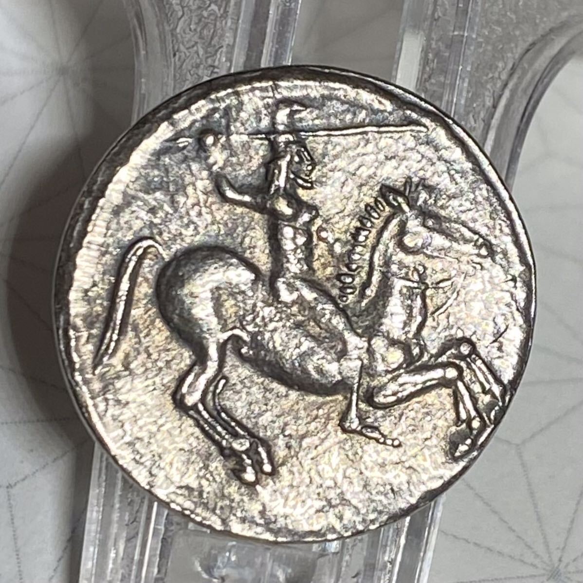 1円～ 古代ギリシャ古銭 人面牛 デカドラクマ銀貨 貿易銀 重目5.86g 未鑑定品 硬貨コインの画像2