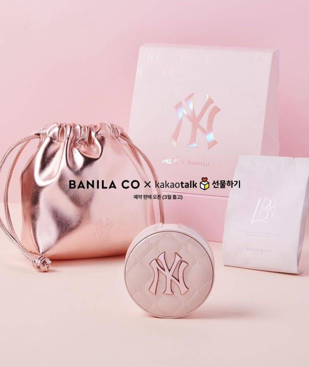 韓国 新品未使用 BANILACO バニラコ ホワイトクッションMLB Pink 韓国 新品未使用 BANILACO バニラコ ホワイトクッションMLB Pink