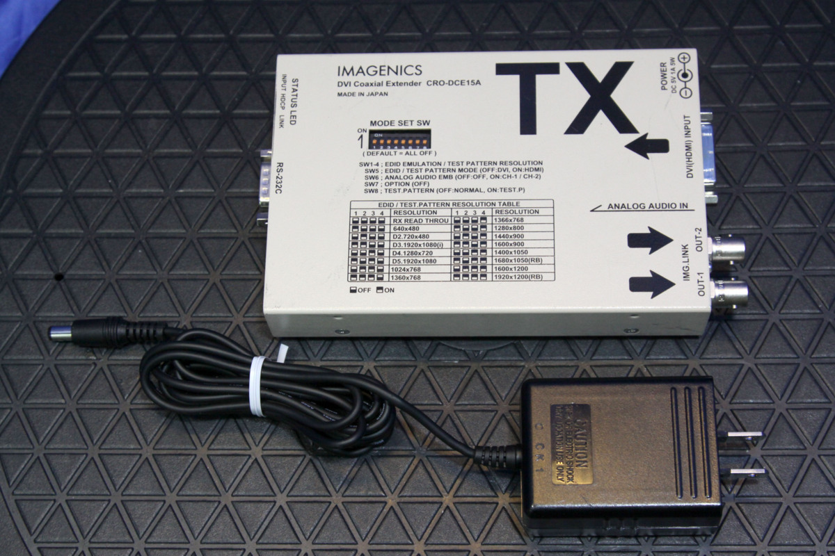 ◆6台入荷◆ IMAGENICS/DVI 信号同軸延長器・送信器 ★CRO-DCE15A TX/ACアダプター付属★ 61697S_画像1