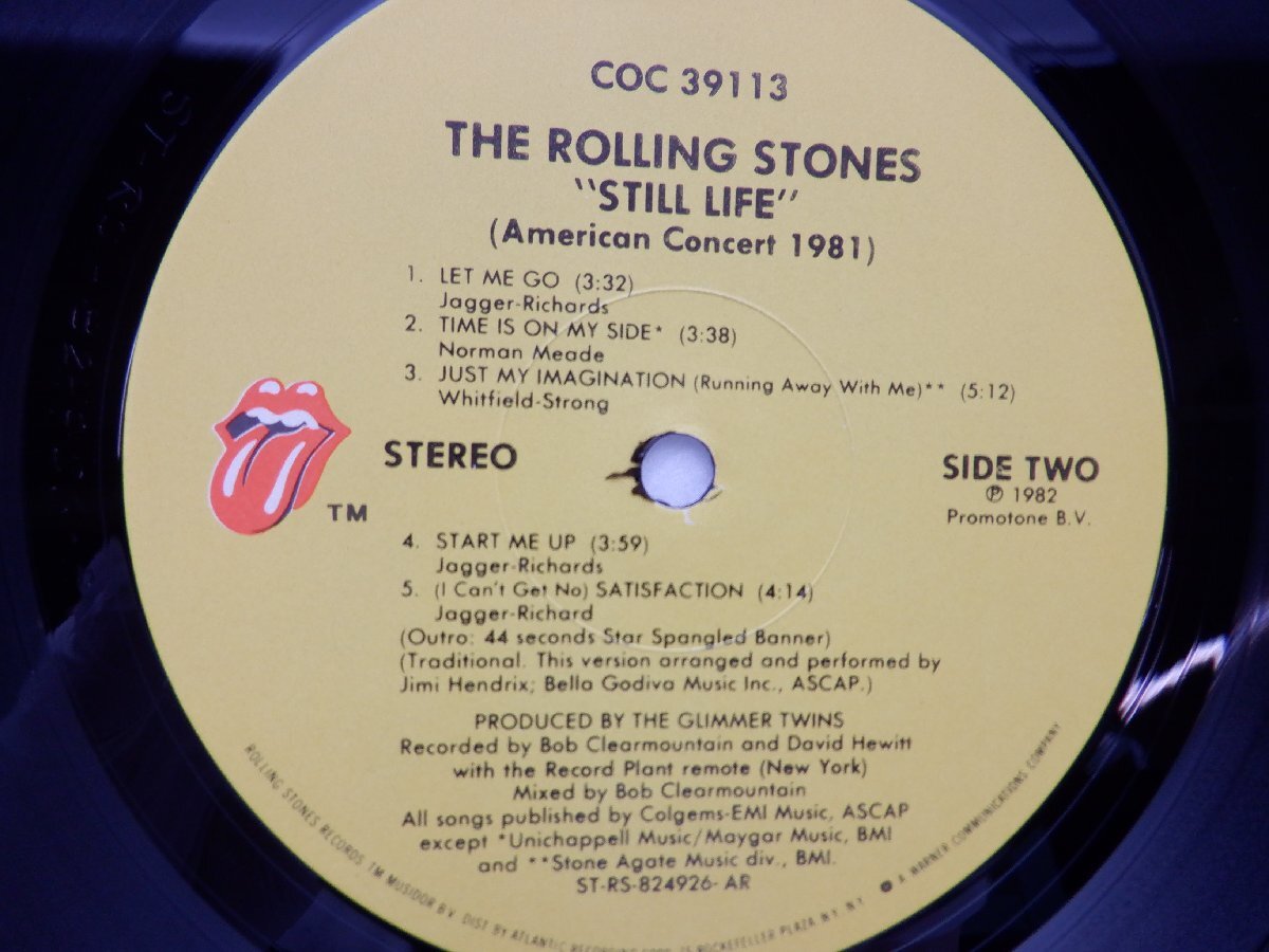The Rolling Stones「Still Life (American Concert 1981)」LP（12インチ）/Rolling Stones Records(COC 39113)/Rockの画像2