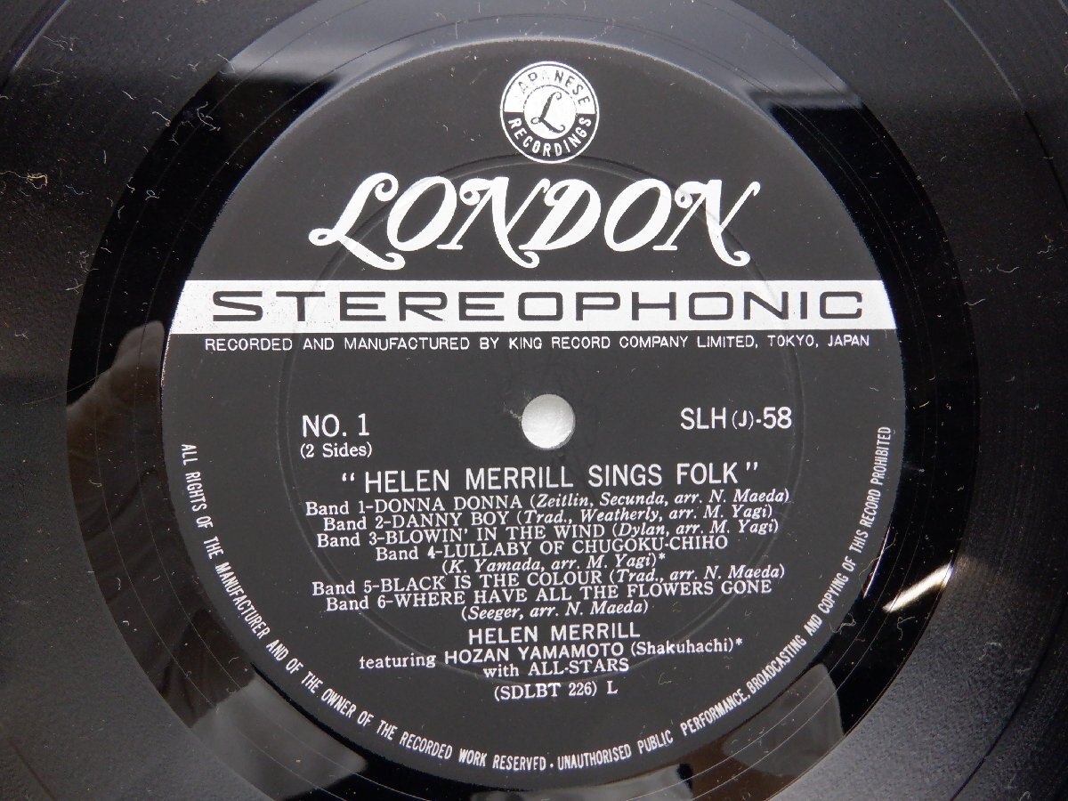 Helen Merrill「Sings Folk」LP（12インチ）/London Records(SLH (J) 58)/ジャズ_画像2