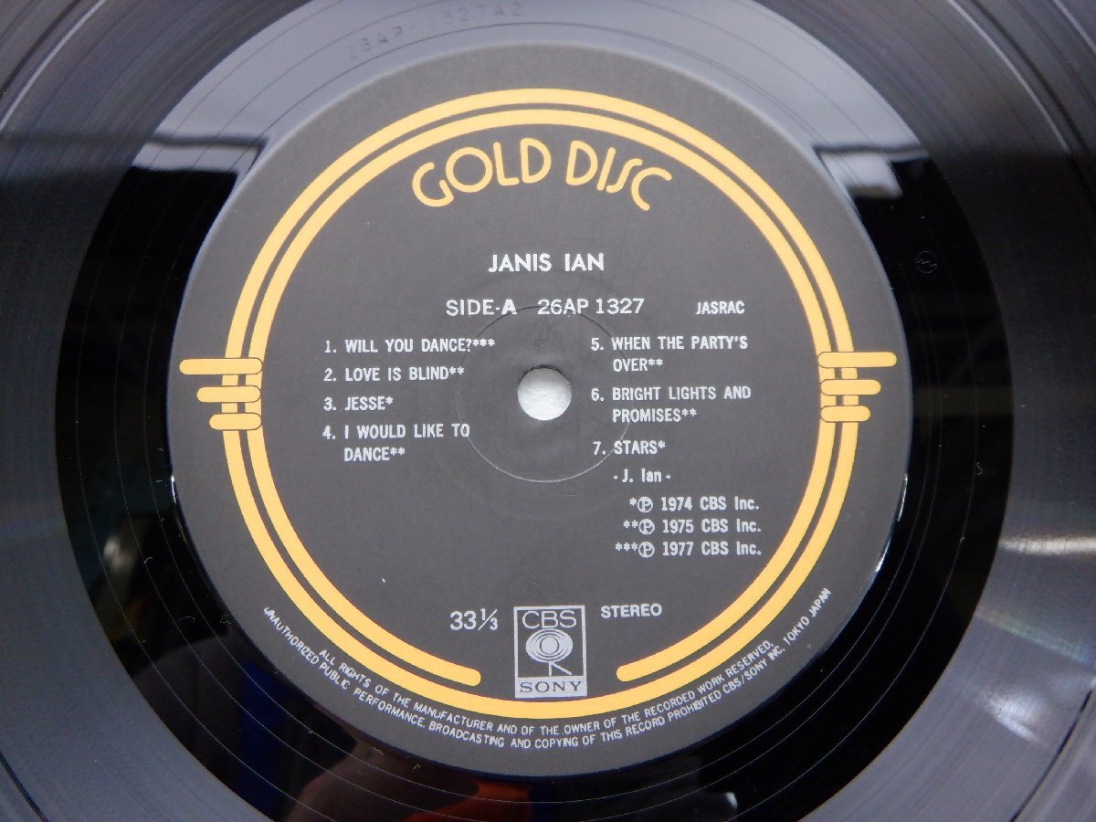 Janis Ian「Gold Disc」LP（12インチ）/CBS/Sony(26AP 1327)/フォークの画像2