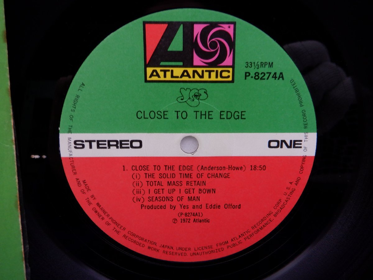 Yes(イエス)「Close To The Edge(危機)」LP（12インチ）/Atlantic Records(P-8274A)/ロックの画像2