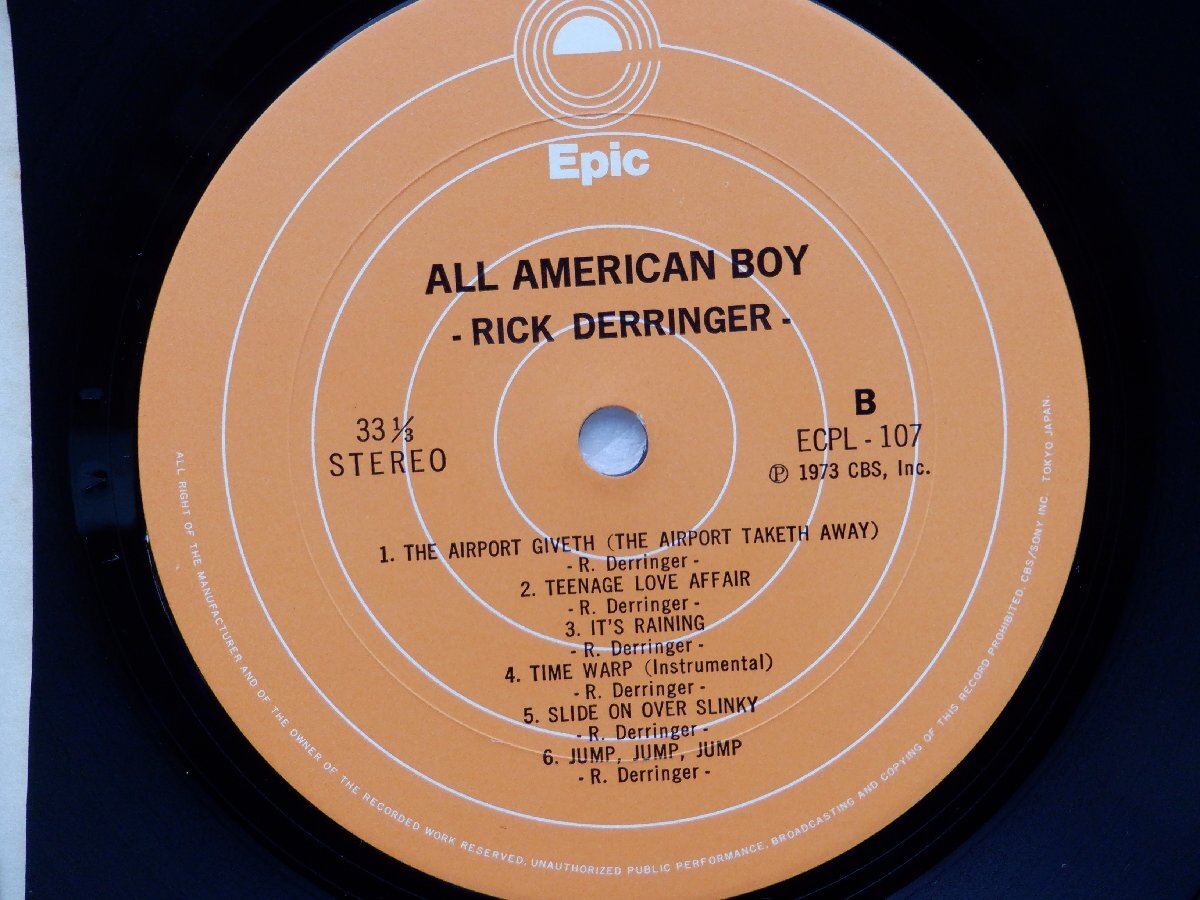 Rick Derringer(リック・デリンジャー)「All American Boy」LP（12インチ）/Epic(ECPL-107)/洋楽ロックの画像2