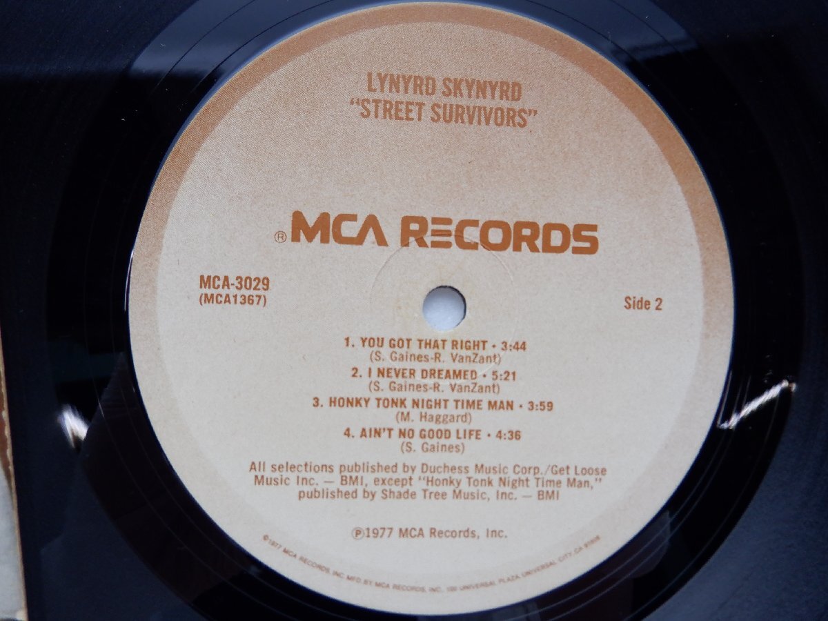 Lynyrd Skynyrd「Street Survivors」LP（12インチ）/MCA Records(MCA - 3029)/洋楽ポップスの画像2