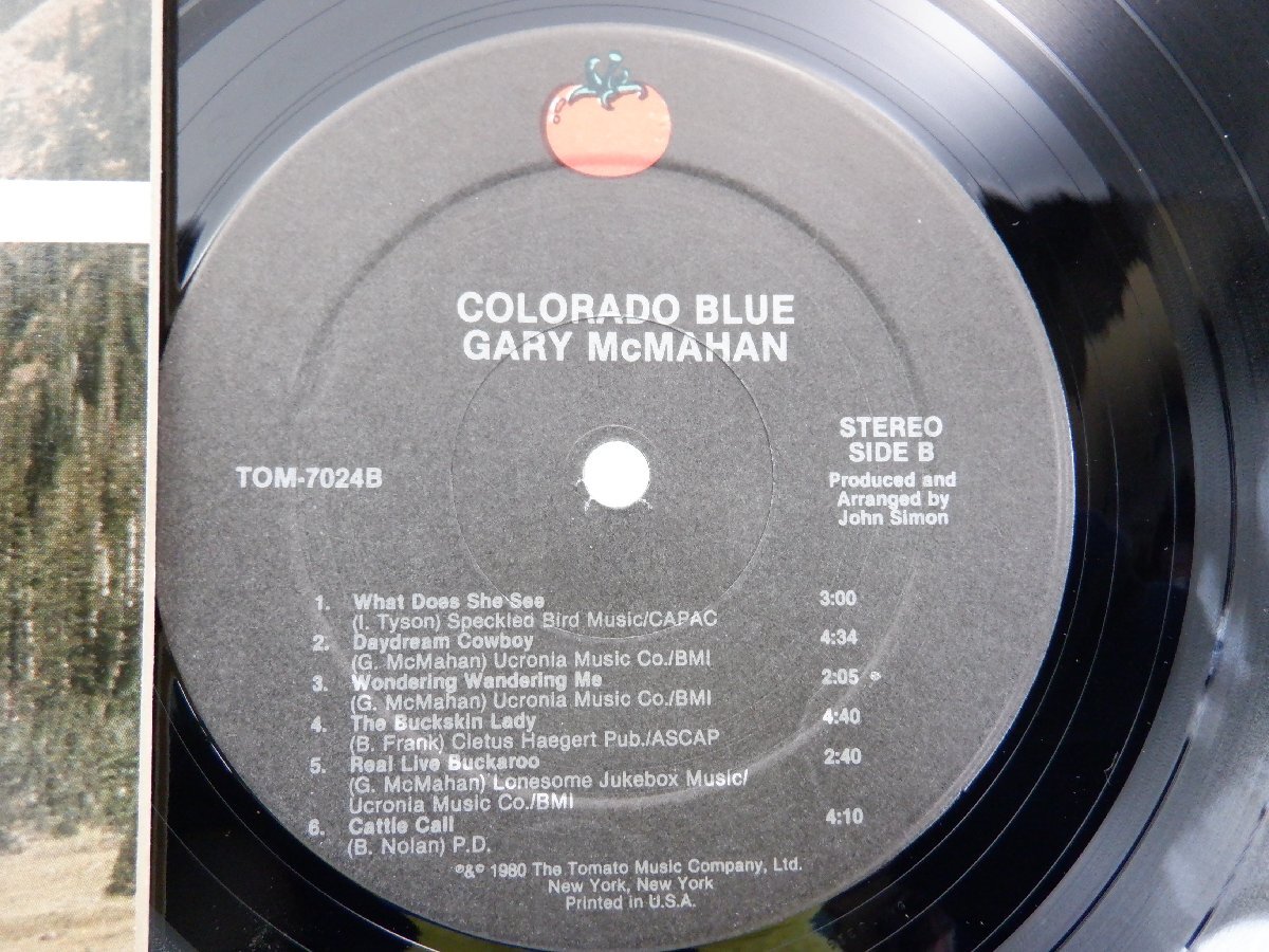 Gary McMahan 「Colorado Blue」LP（12インチ）/Tomato(TOM-7024)/ファンクソウルの画像2