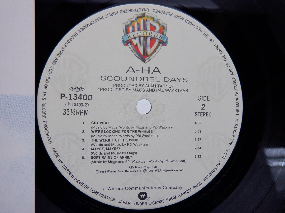 a-ha「Scoundrel Days」LP（12インチ）/Warner Bros. Records(P-13400)/洋楽ロックの画像2