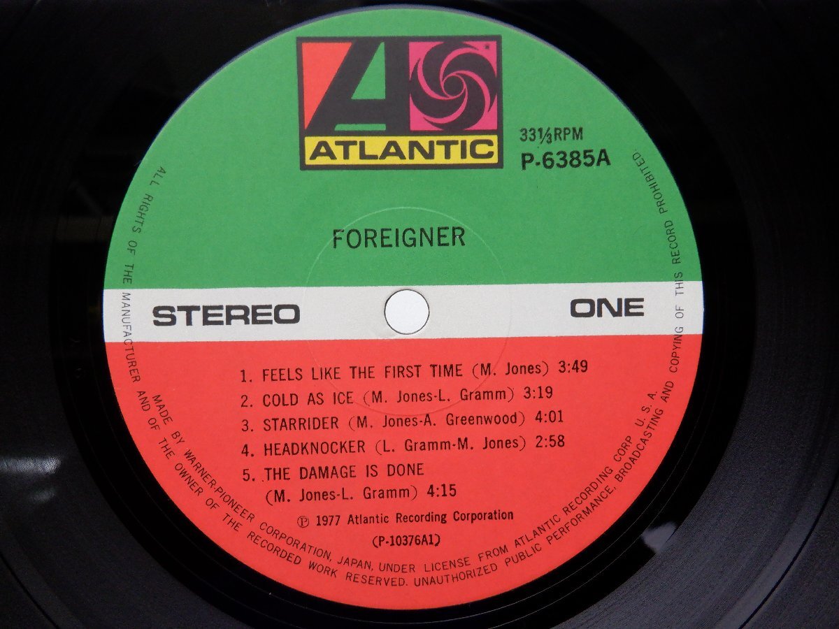 Foreigner「Foreigner」LP（12インチ）/Atlantic(P-6385A)/洋楽ロックの画像2