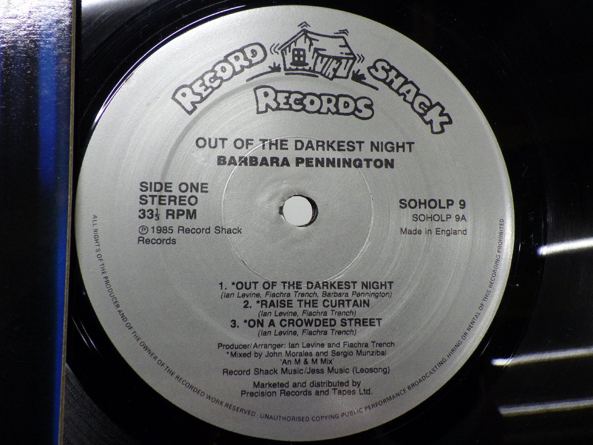 Barbara Pennington「Out Of The Darkest Night」LP（12インチ）/Record Shack Records(SOHOLP 9)/ファンクソウル_画像2