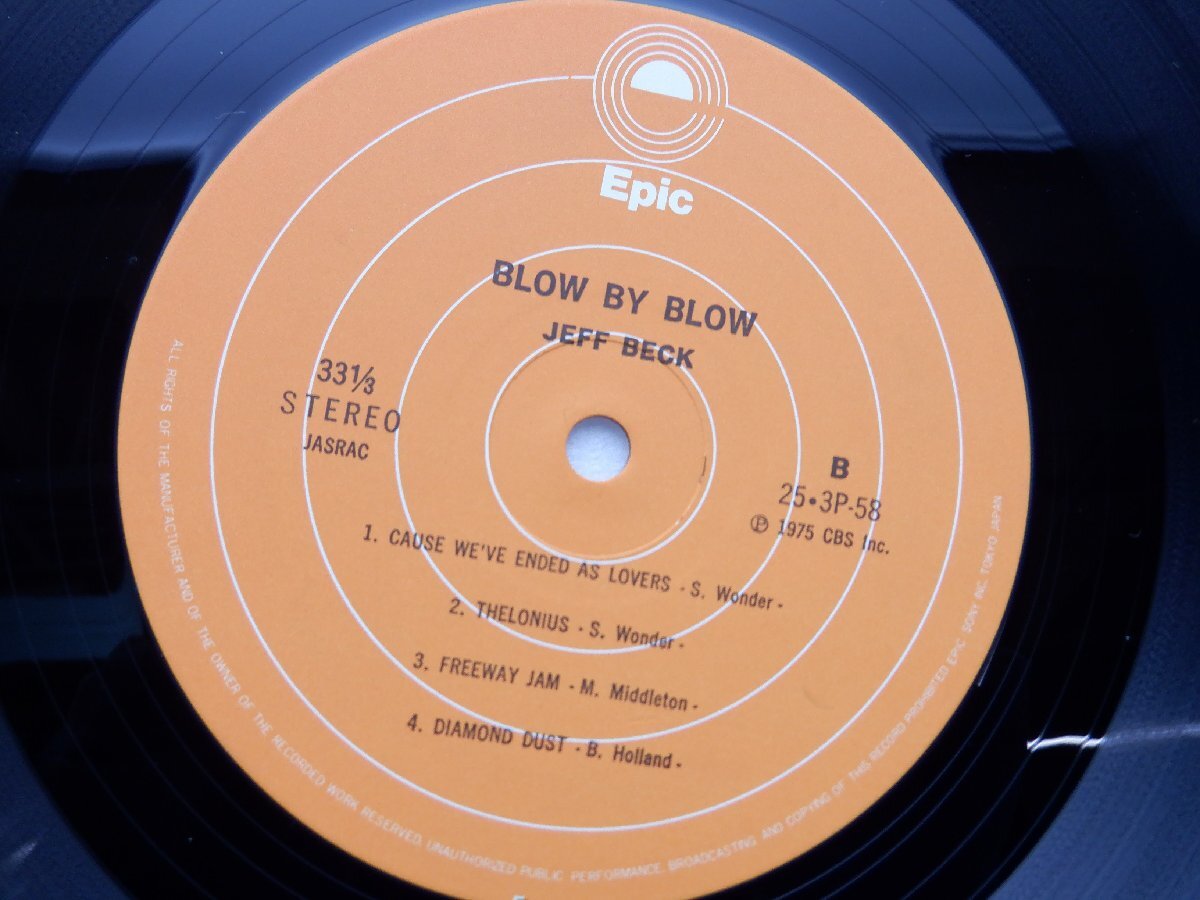 Jeff Beck「Blow By Blow」LP（12インチ）/Epic(25・3P-58)/洋楽ロック_画像2