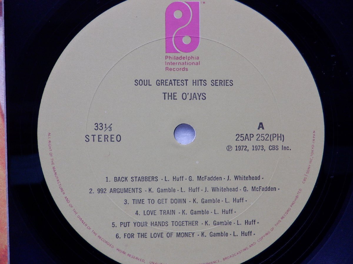 The O'Jays「Soul Greatest Hits Series」LP（12インチ）/Philadelphia International Records(25AP 252)/Rock_画像2