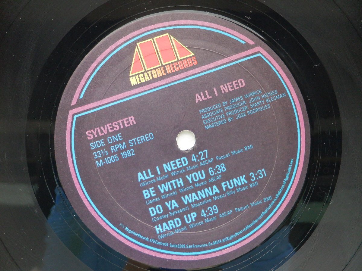 Sylvester「All I Need」LP（12インチ）/Megatone Records(M-1005)/邦楽ポップス_画像2
