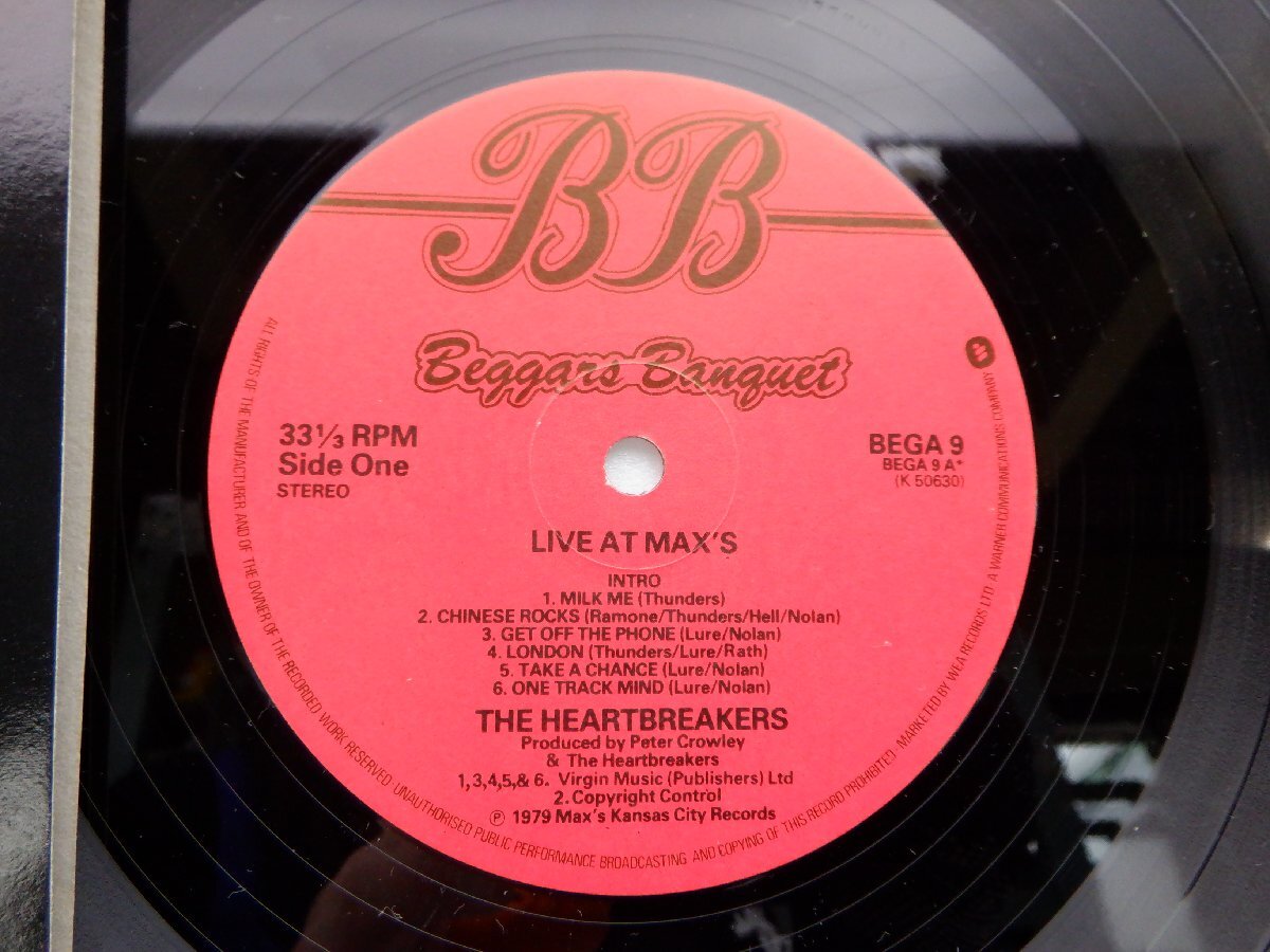 Heartbreakers 「Live At Max's Kansas City」LP（12インチ）/Beggars Banquet(BEGA 9)/洋楽ロック_画像2