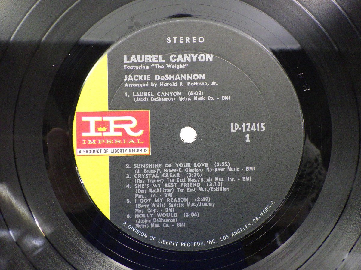 Jackie DeShannon「Laurel Canyon」LP（12インチ）/Imperial(LP-12415)/洋楽ポップス_画像2