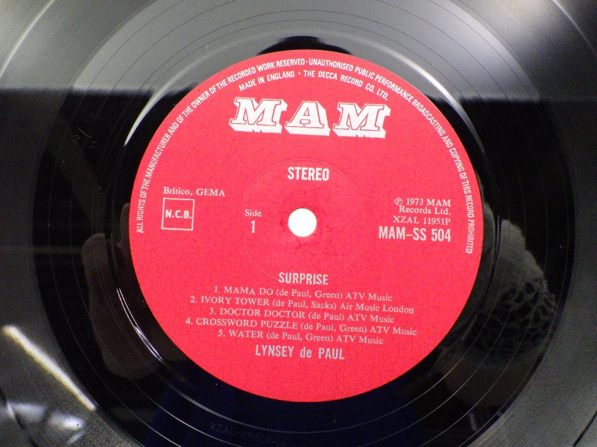 Lynsey De Paul「Surprise」LP（12インチ）/MAM(MAM-SS 504)/洋楽ポップス_画像2