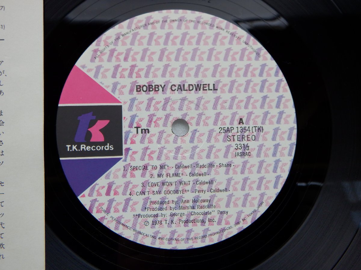 Bobby Caldwell(ボビー・コールドウェル)「Evening Scandal(イヴニング・スキャンダル)」LP（12インチ）/T.K. Records(25AP 1354)/R&B_画像2