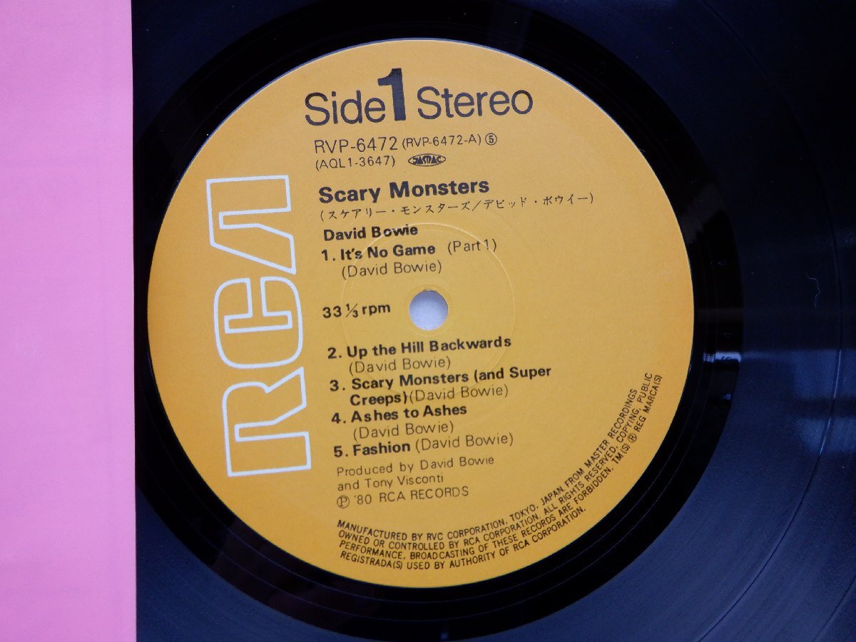 David Bowie(デヴィッド・ボウイ)「Scary Monsters(スケアリー・モンスターズ)」LP（12インチ）/RCA Records(RVP-6472)/ロック_画像2