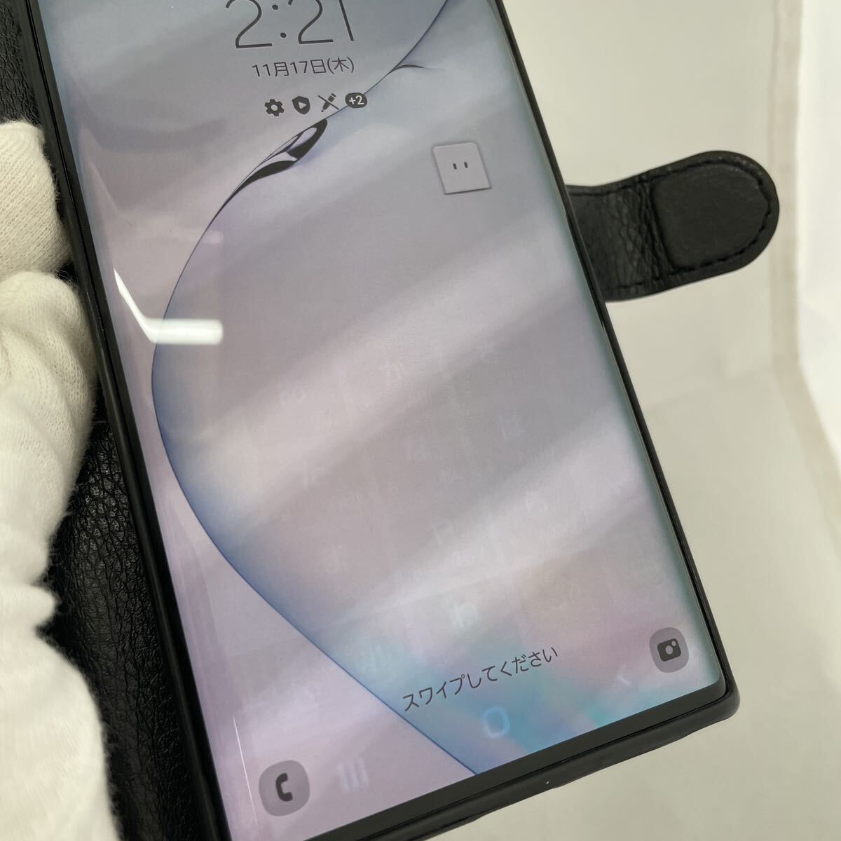 【 Galaxy Note10+ SC-01M ブラック スマートフォン カバー付 画面ヤケ有 ジャンク 動作確認済 】_画像9
