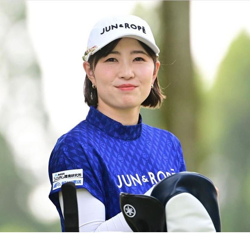 蛭田みな美 着用モデル 直筆サイン スポンサーロゴ 公式 キャップ ゴルフ 女子プロ Jun & Rope_画像2