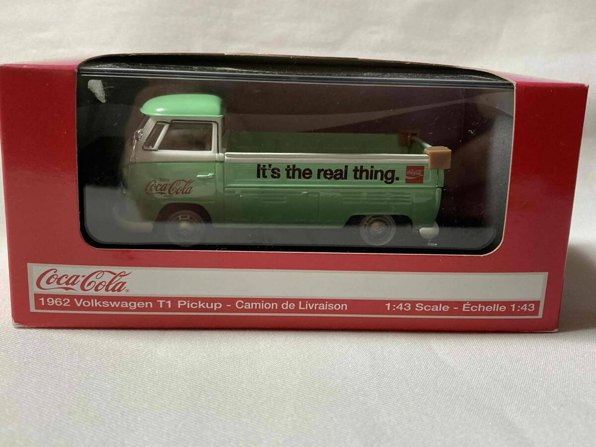 ★Coca-Cola Collectibles 1/43 フォルクス ワーゲン T1 ピックアップトラック 1962 コカ・コーラ グリーン 445738_画像1