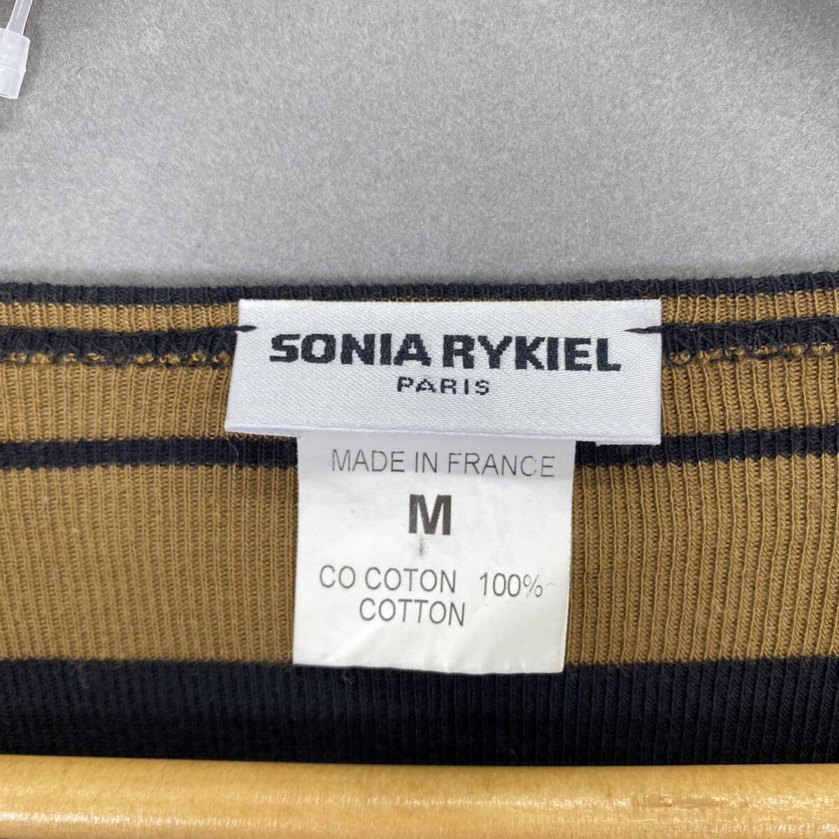 Se9 SONIA RYKIEL Sonia Rykiel long sleeve tops cotton knitted cut and sewn cardigan tops waist ribbon attaching lady's woman clothes M