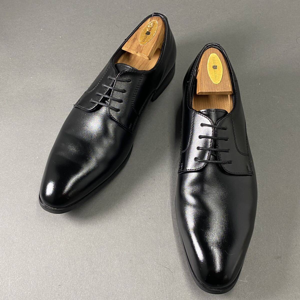 Ee14 RESPECTNERO リスペクトネロ ビジネスシューズ レザーシューズ プレーントゥ 革靴 ブラック 25.0cm メンズ 紳士靴_画像3