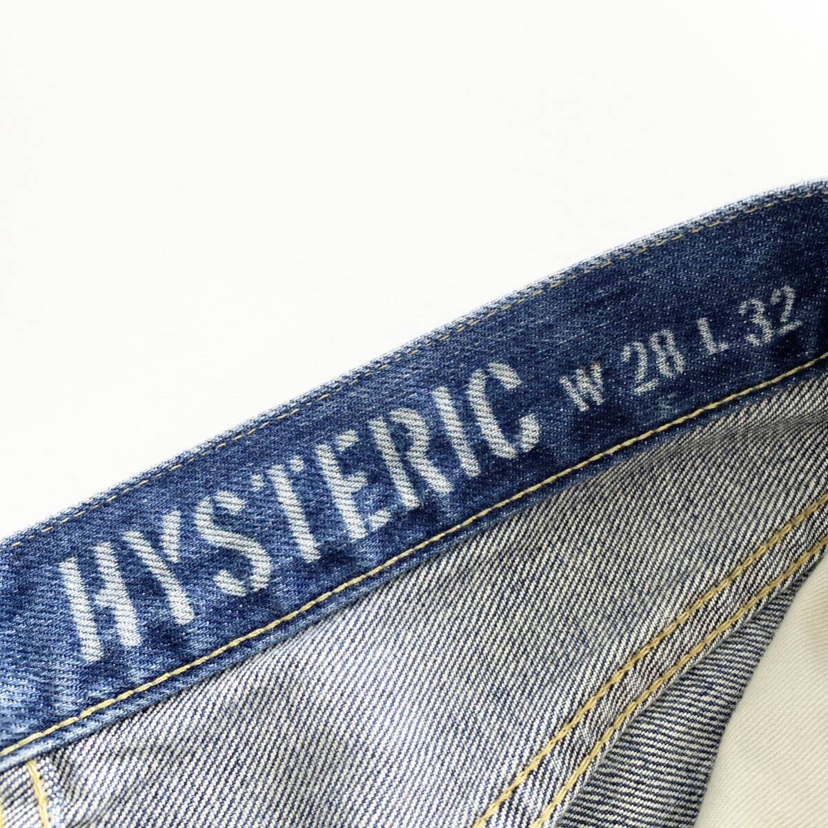 Be14 HYSTERIC GLAMOUR ヒステリックグラマー デニムパンツ ダメージデニム W28/L32 リペア加工 スタッズ インディゴ メンズ 紳士服_画像7