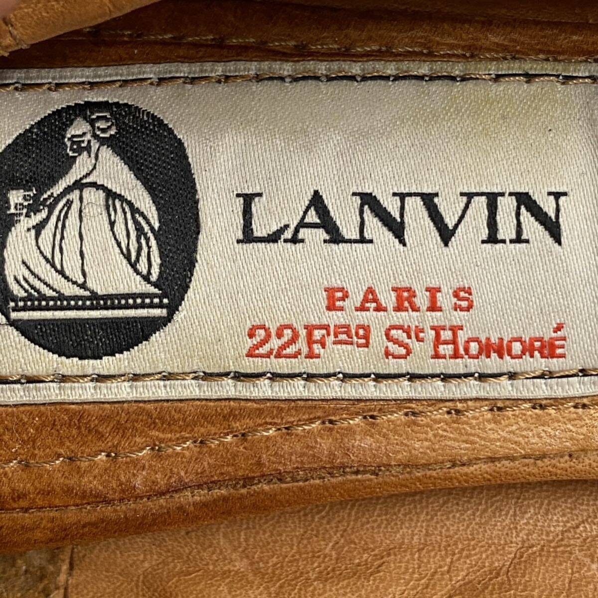 Ge14 LANVIN ランバン フラットシューズ バレエシューズ パンプス グレー シルバー 22cm レディース 女性用_画像7