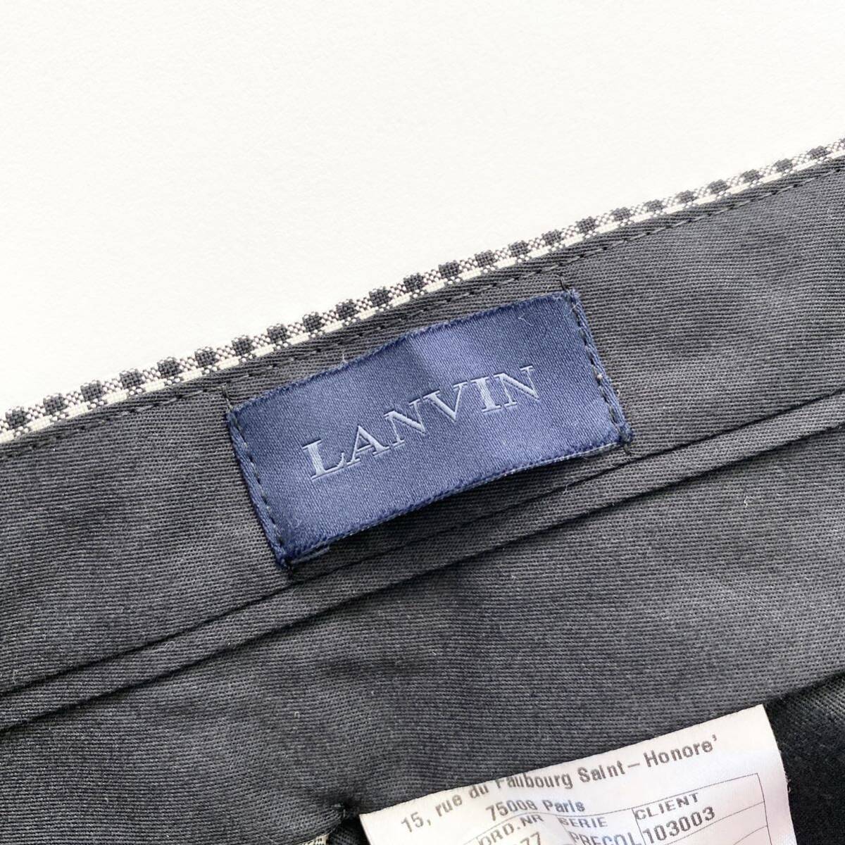 Ae16{ прекрасный товар } Италия производства LANVIN Lanvin проверка брюки конические брюки слаксы 48 размер эластичный стрейч мужской джентльмен одежда 