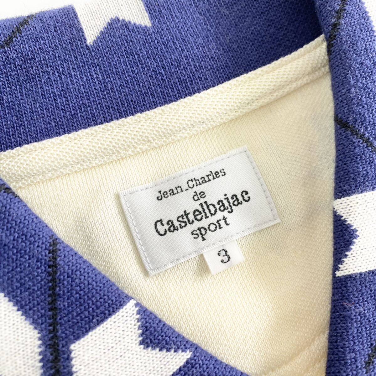 Ge17{ unused storage goods } Castelbajac Castelbajac deer . cloth polo-shirt with long sleeves shirt tops embroidery Logo 3 L size corresponding men's gentleman clothes 
