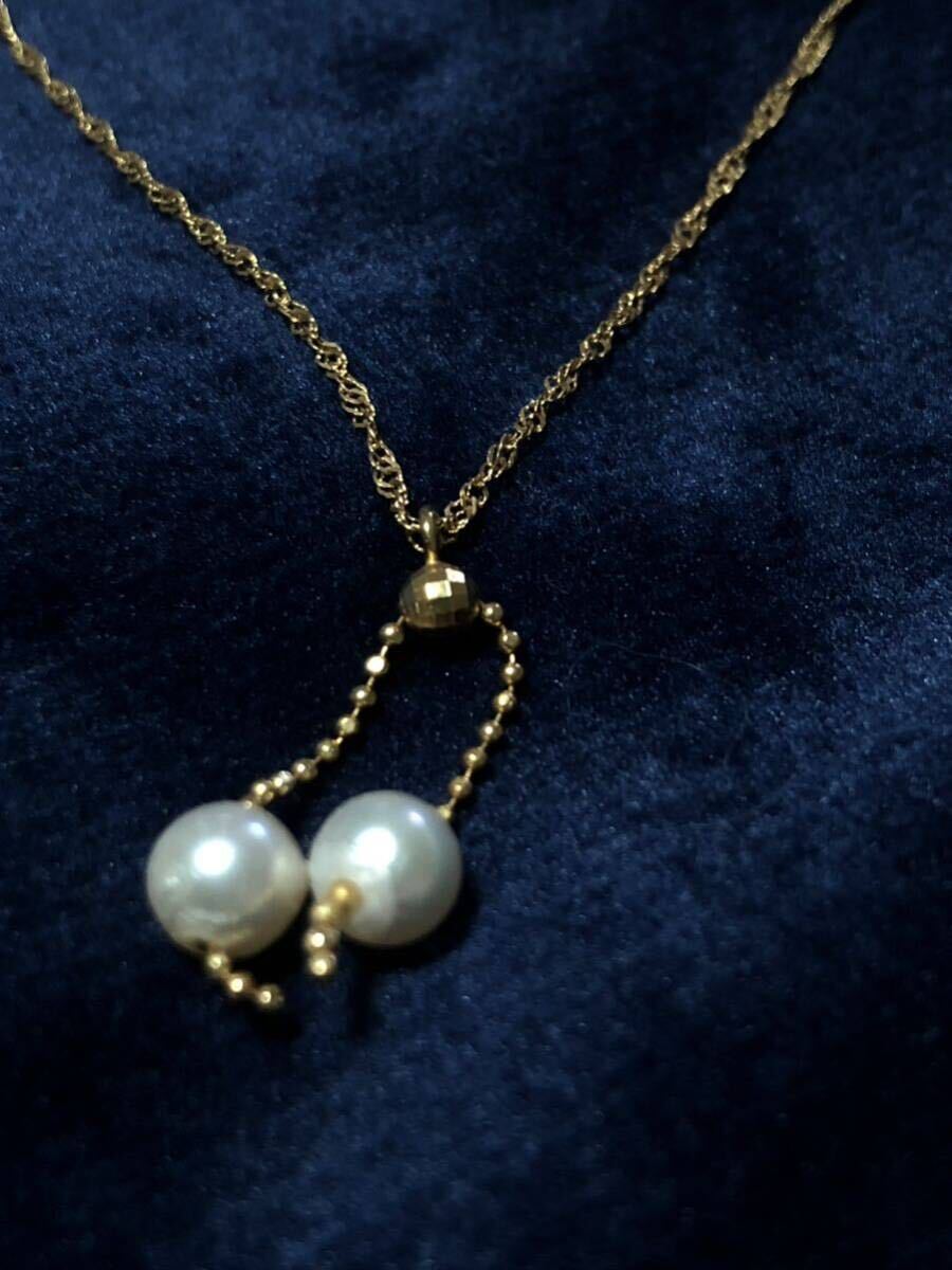 K18 パールネックレス　真珠　品質保証書18金 ネックレス パール　レトロ_画像2