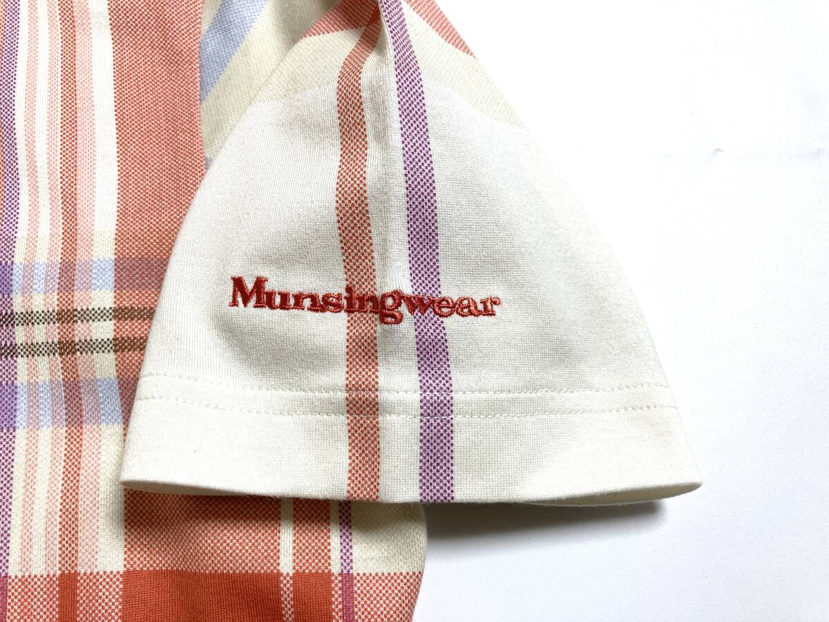  Munsingwear wear short sleeves check pattern polo-shirt / MUNSINGWEAR golf wear 