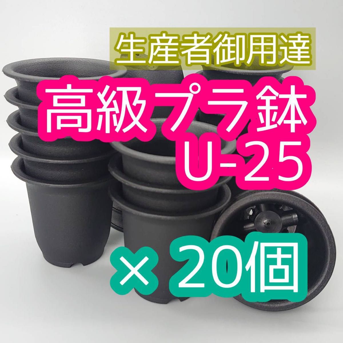 U25 20個 高級 プラ鉢 2.5号 U-25 多肉 アガベ ユーフォルビア