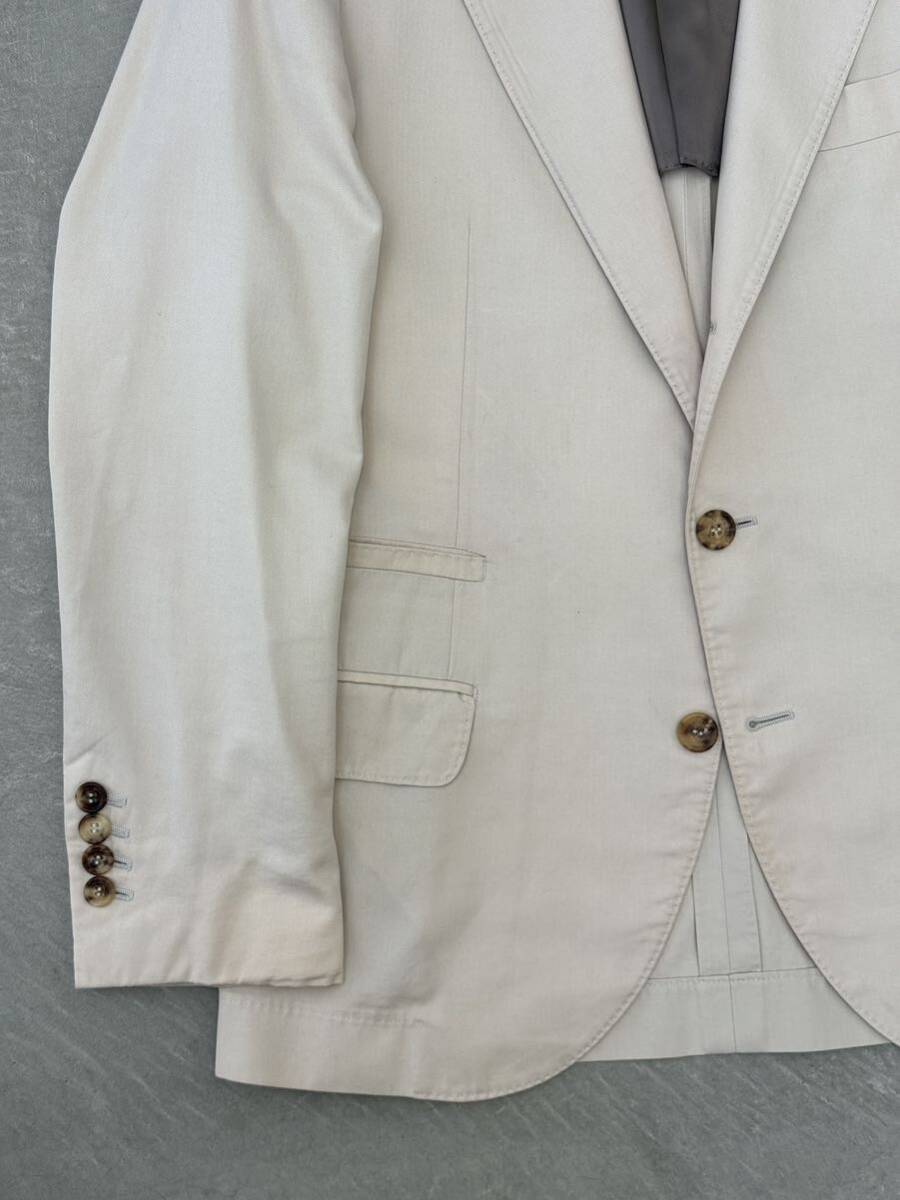 ブルネロクチネリ コットン スーツ ベージュ 44 Brunello Cucinelli セットアップ ジャケット パンツ 上下 綿_画像3