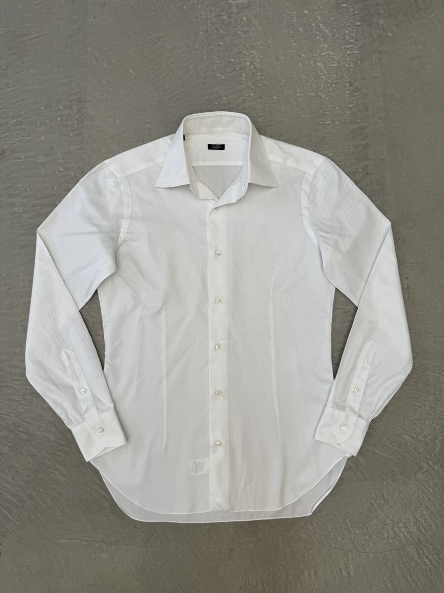 バルバ コットン ドレス シャツ ホワイト 38 BARBA 白 長袖シャツ ドレスシャツ 綿_画像1