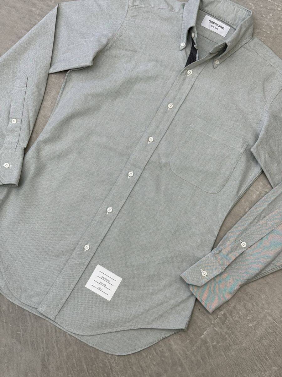  Tom Brown оскфорд рубашка зеленый 0 THOM BROWNE кнопка down рубашка с длинным рукавом хлопок оскфорд рубашка BD casual 